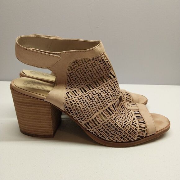 Vince Camuto Keanne Sandal Booties Sz 9M Tan Nubuck Leather Boho Casual Chic - Picture 2 of 15